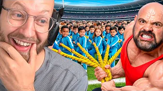 10 Strong Men vs. 100 børn er tosset
