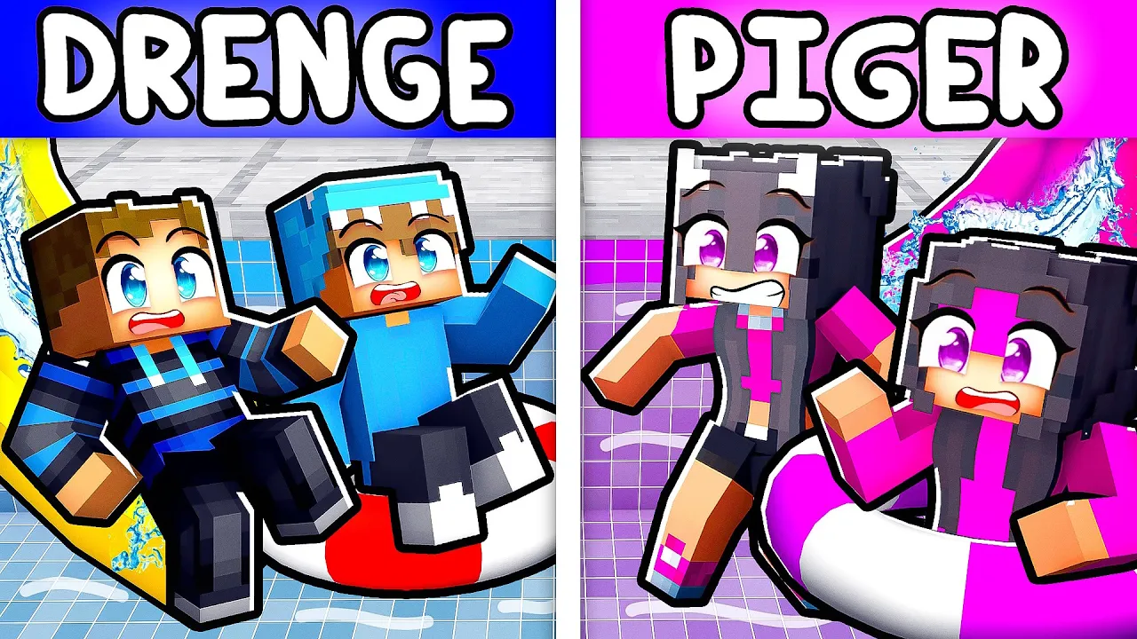 Drenge VS Pige Vandland i Minecraft!