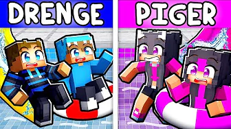 Drenge VS Pige Vandland i Minecraft!
