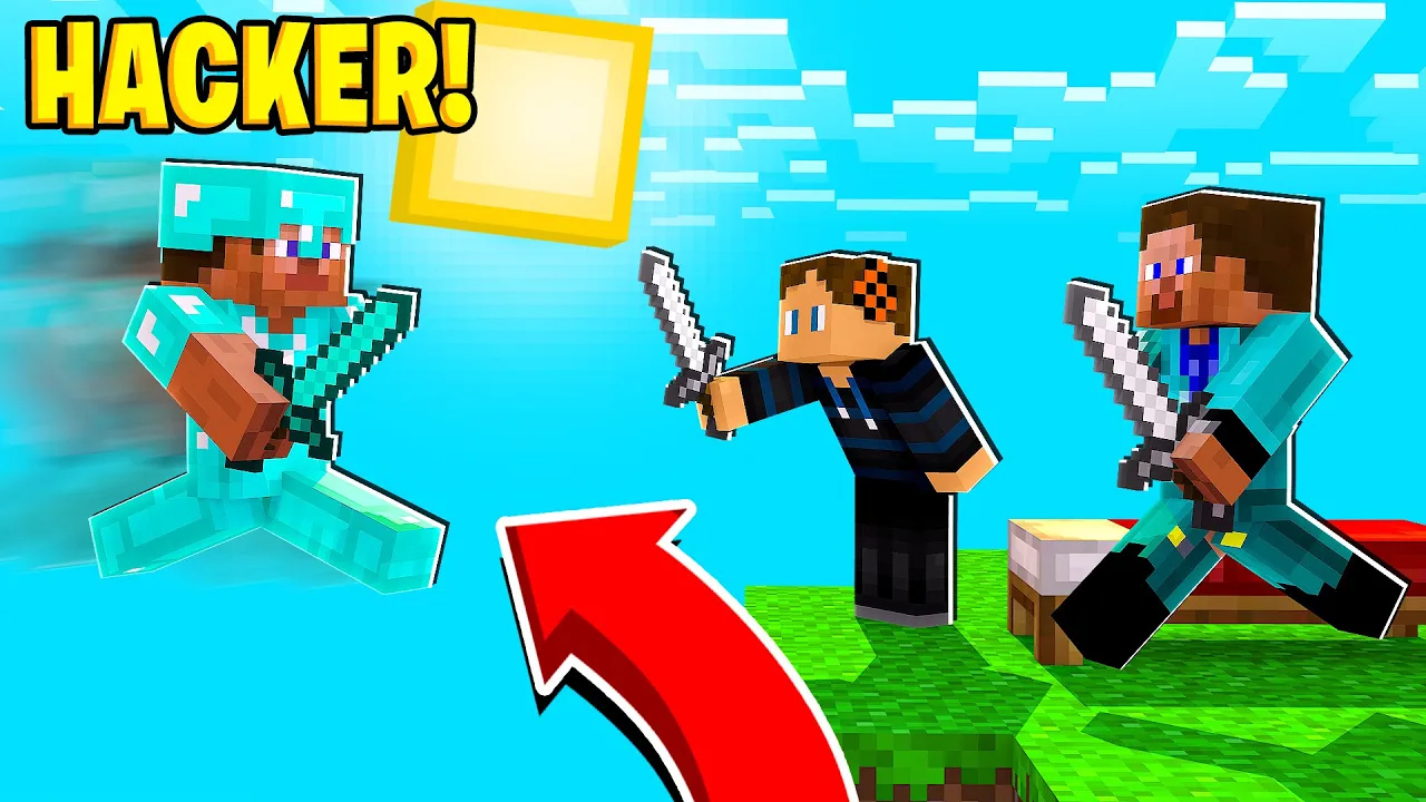 Vi spillede Bedwars og blev forfulgt af en hacker...