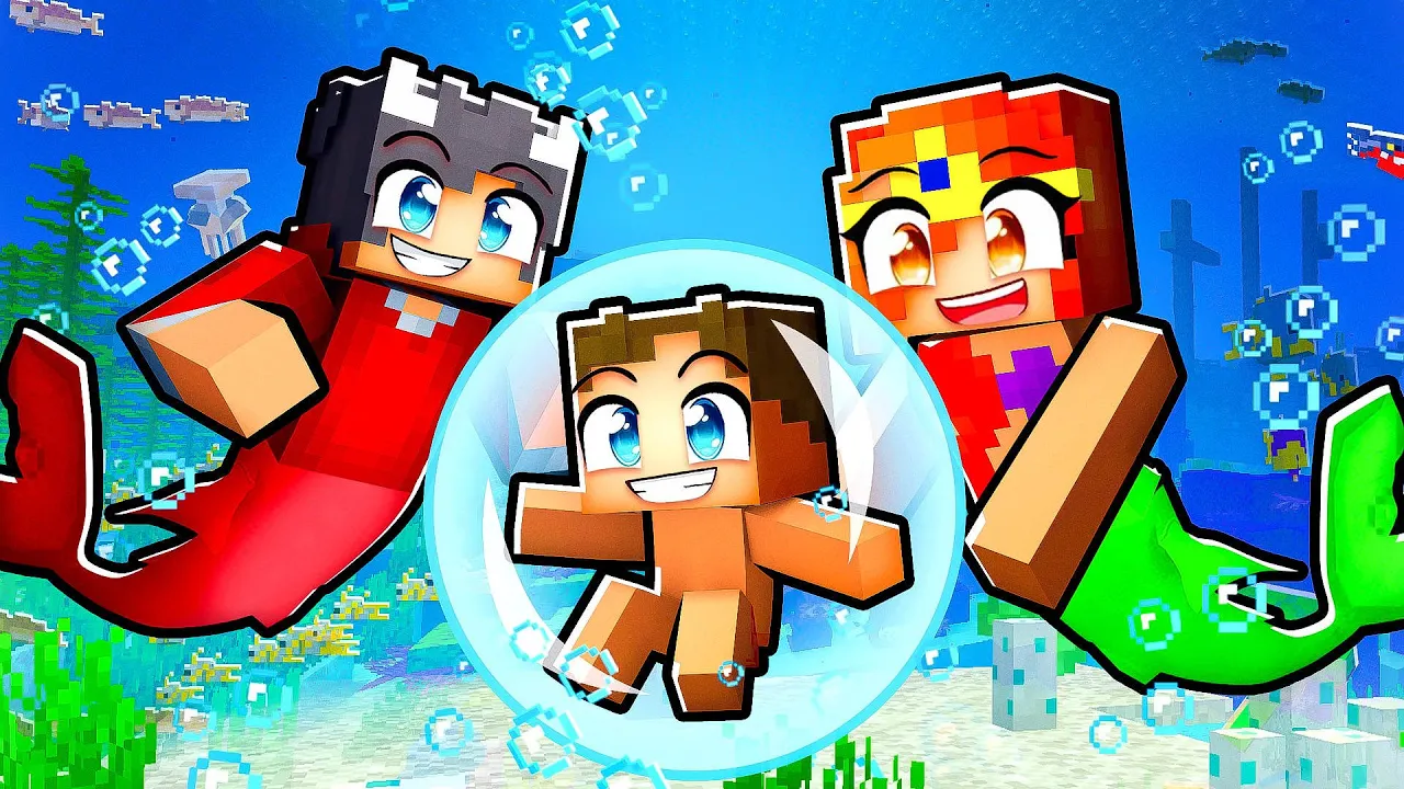 Jeg Bliver Adopteret af en HAVFRUE FAMILIE i Minecraft!