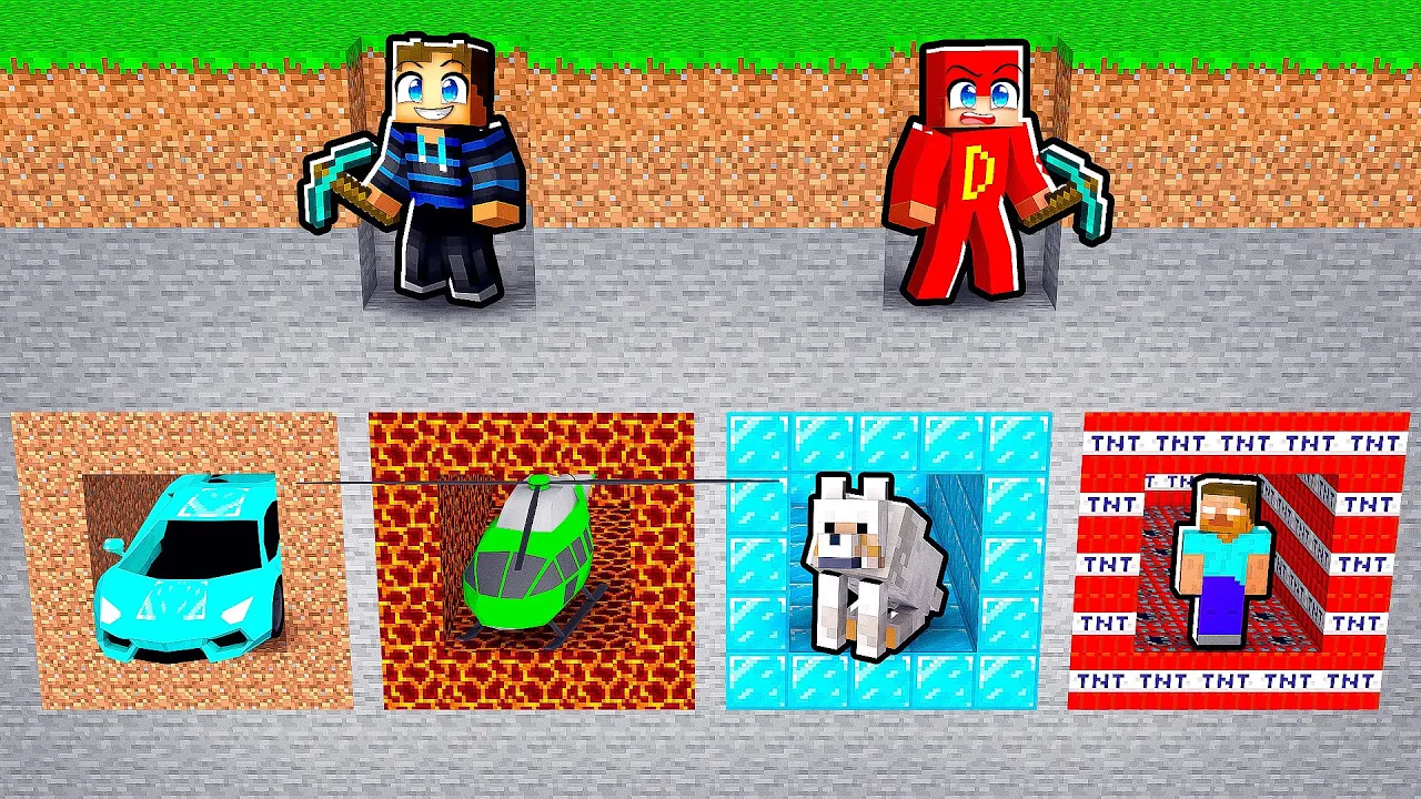 Vi Graver os Ned til HEMMELIGE HULER med Doodie i Minecraft!