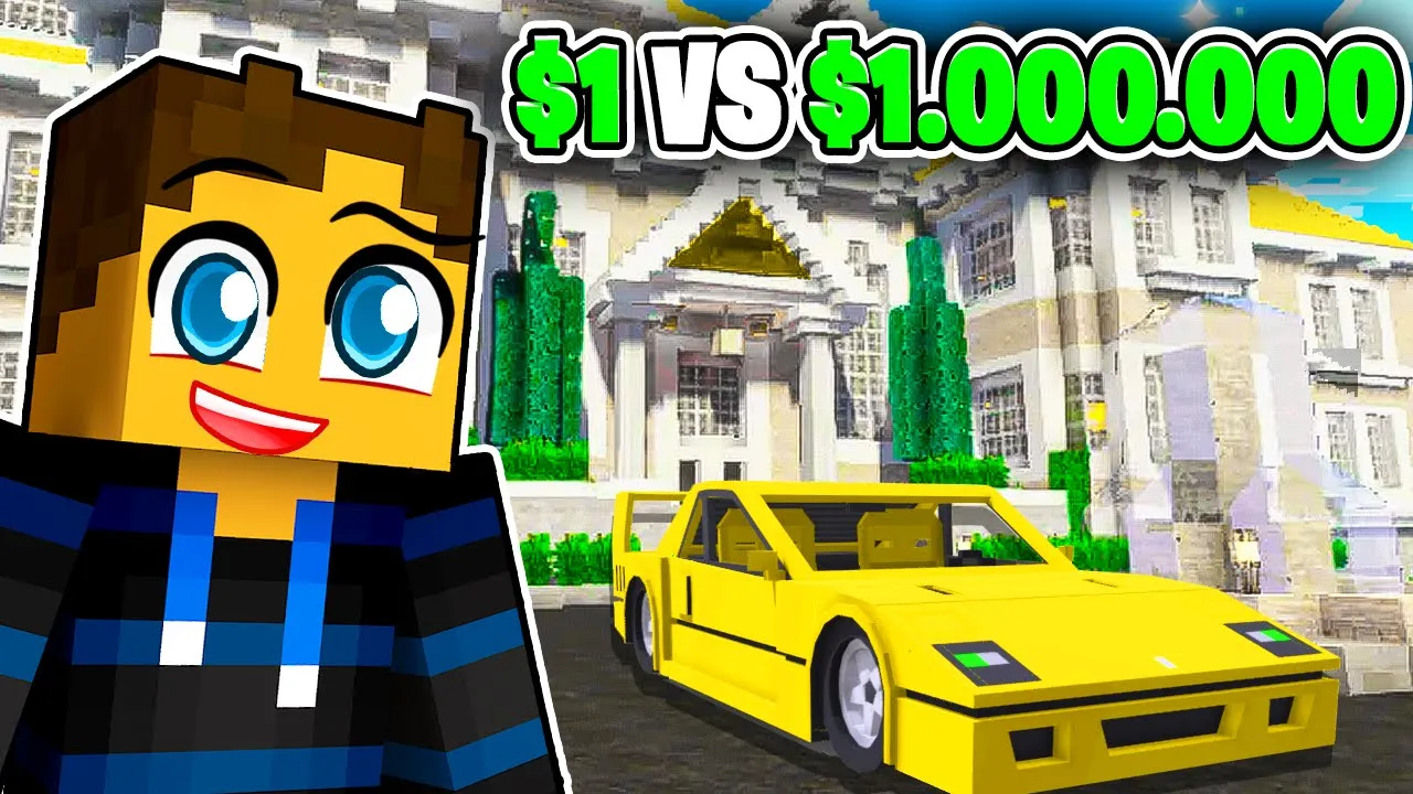 $1 Hotel vs. $1.000.000 Hotel i Minecraft!