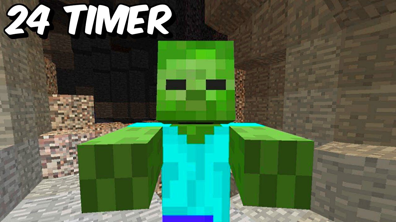 24 TIMER Som En ZOMBIE I Minecraft!