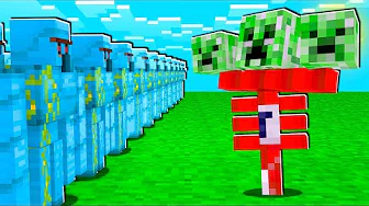 1 Creeper-Wither Boss VS. 20 Diamond Golems i Minecraft!!