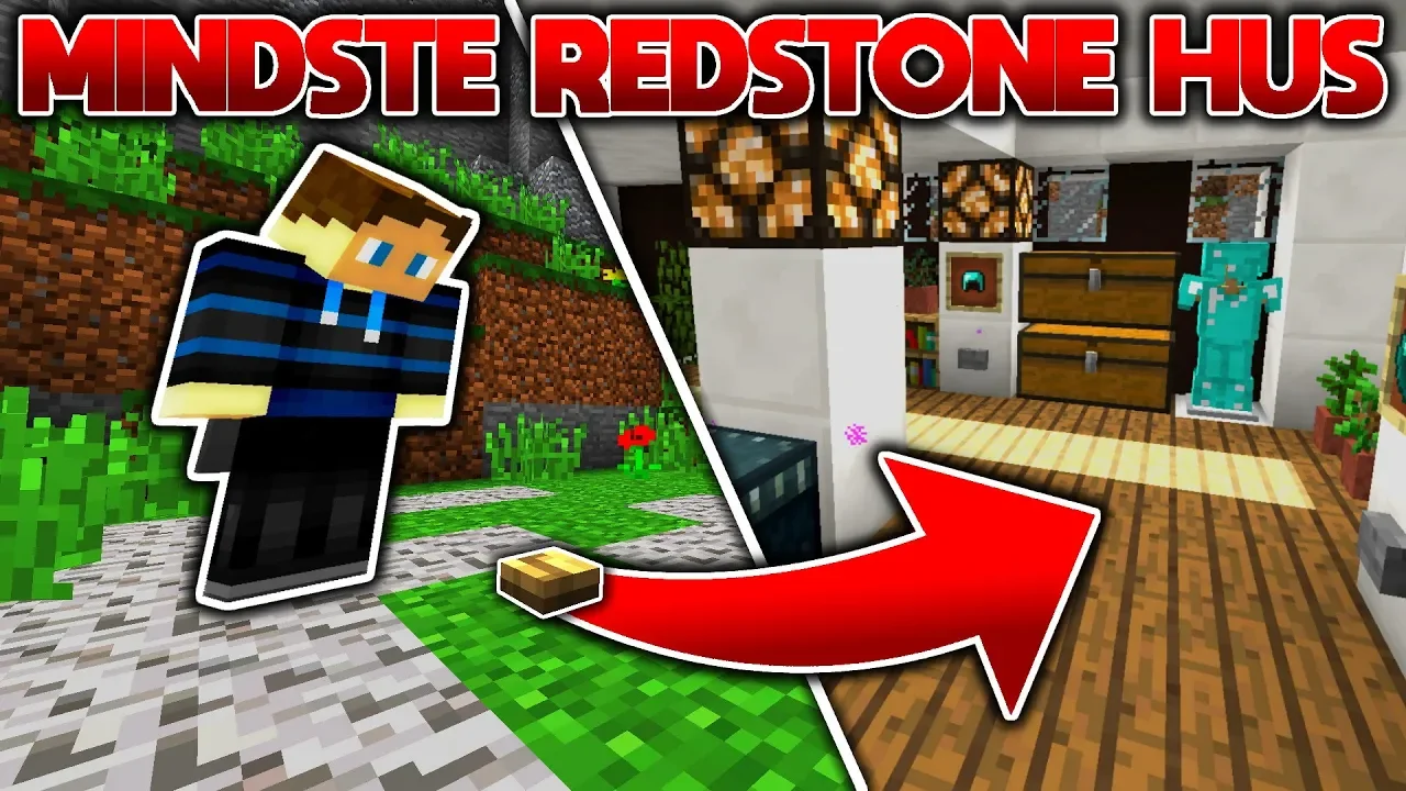 VERDENS MINDSTE REDSTONE HUS I MINECRAFT!!