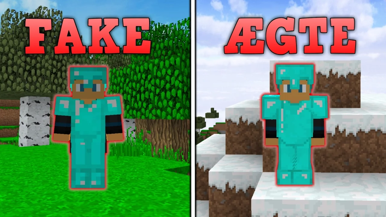 FAKE ARMOR CHALLENGE!! - Dansk Minecraft