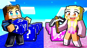 LUCKY BLOCK RACE Imod Min Kæreste i Minecraft!
