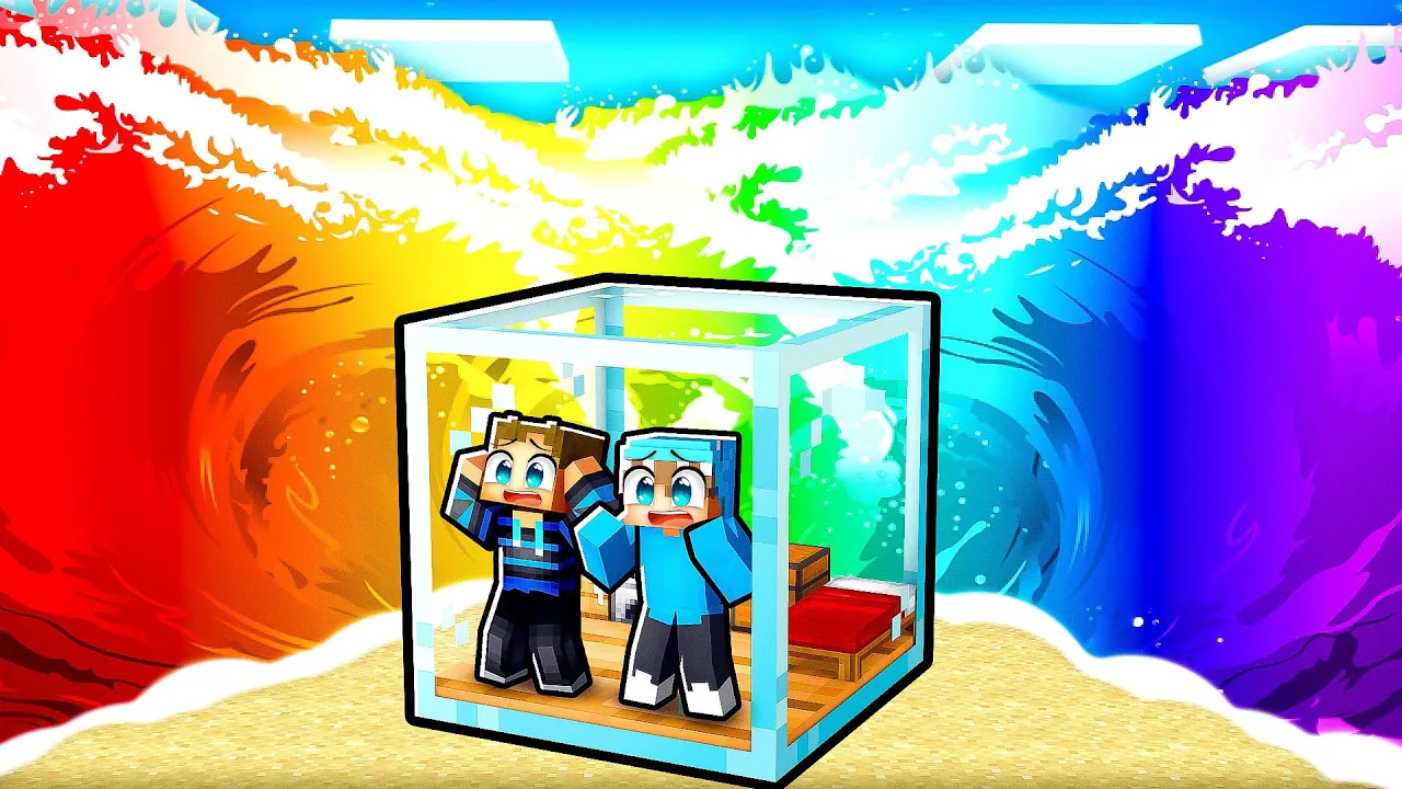 Kan Vi Overleve en REGNBUE TSUNAMI i Minecraft?