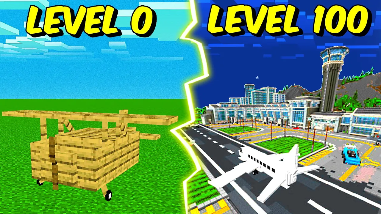 Minecraft, men man kan *OPGRADERE* sin Lufthavn!