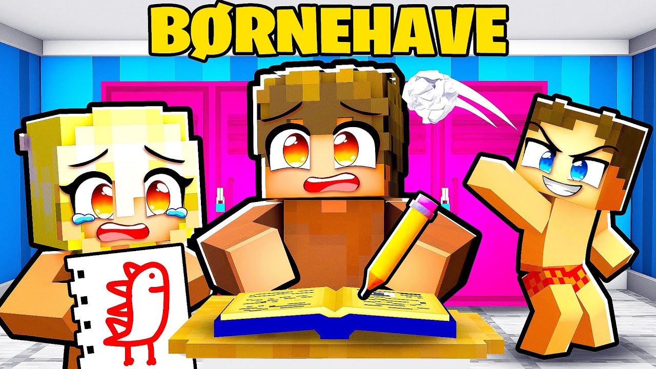 BABY NAT og Jeg Starter i BØRNEHAVE i Minecraft!