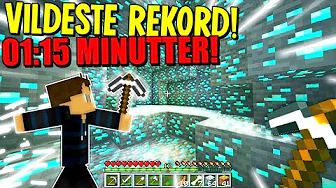 JEG FINDER DIAMONDS PÅ REKORD TID!! (01:15 MINUTTER!!) - Minecraft Speedrun #3