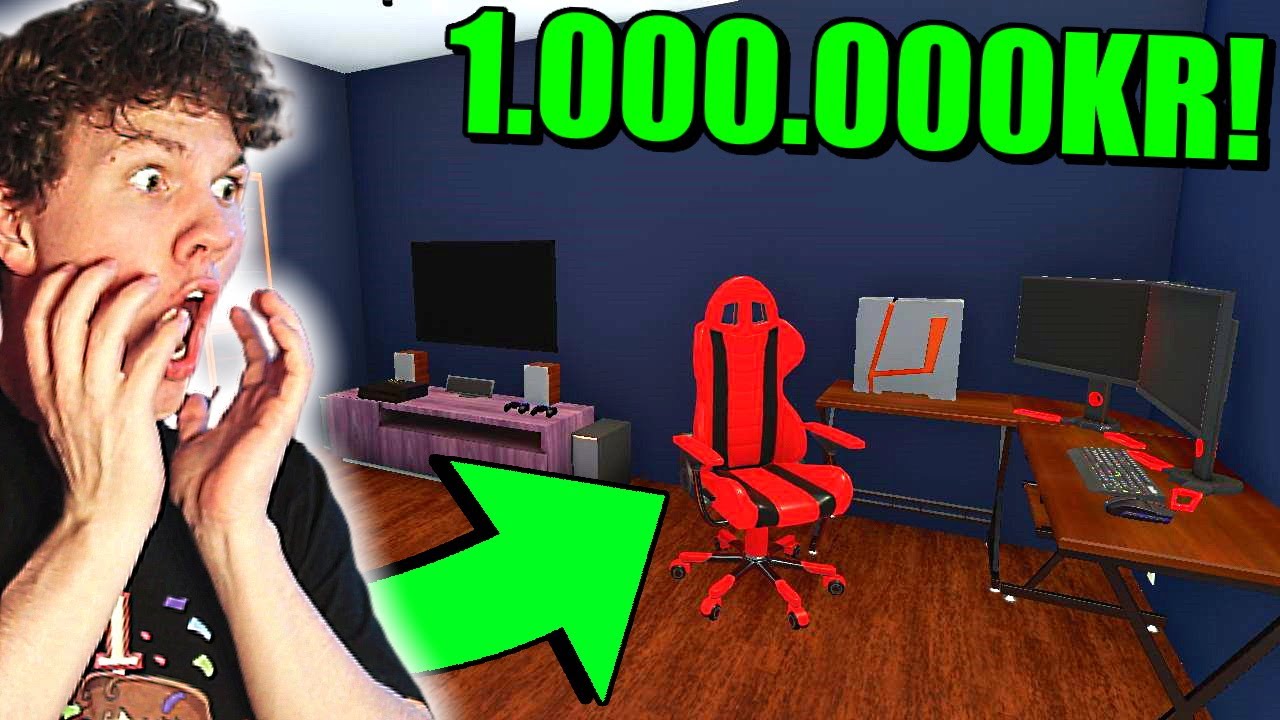 TJENER 1.000.000KR OG BYGGER GAMING RUM!! - Dansk House Flipper