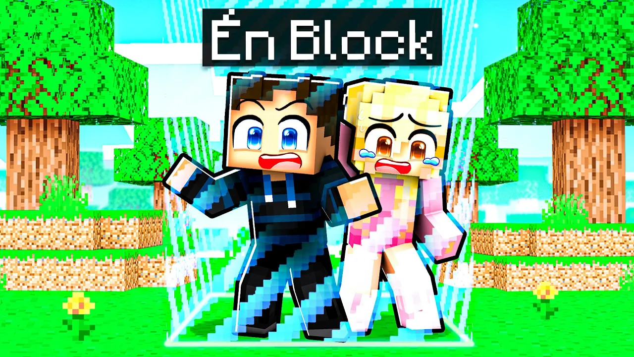Jeg er Fanget på 1 BLOCK Med Min Kæreste i Minecraft!