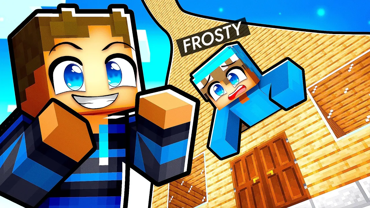 Jeg Bygger Frostys Hus HØJERE Indtil Han Opdager Mig i Minecraft!