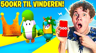DEN FØRSTE SOM VINDER I FALL GUYS FÅR 500KR!! - Dansk Fall Guys m. Min Kæreste & Phoxy