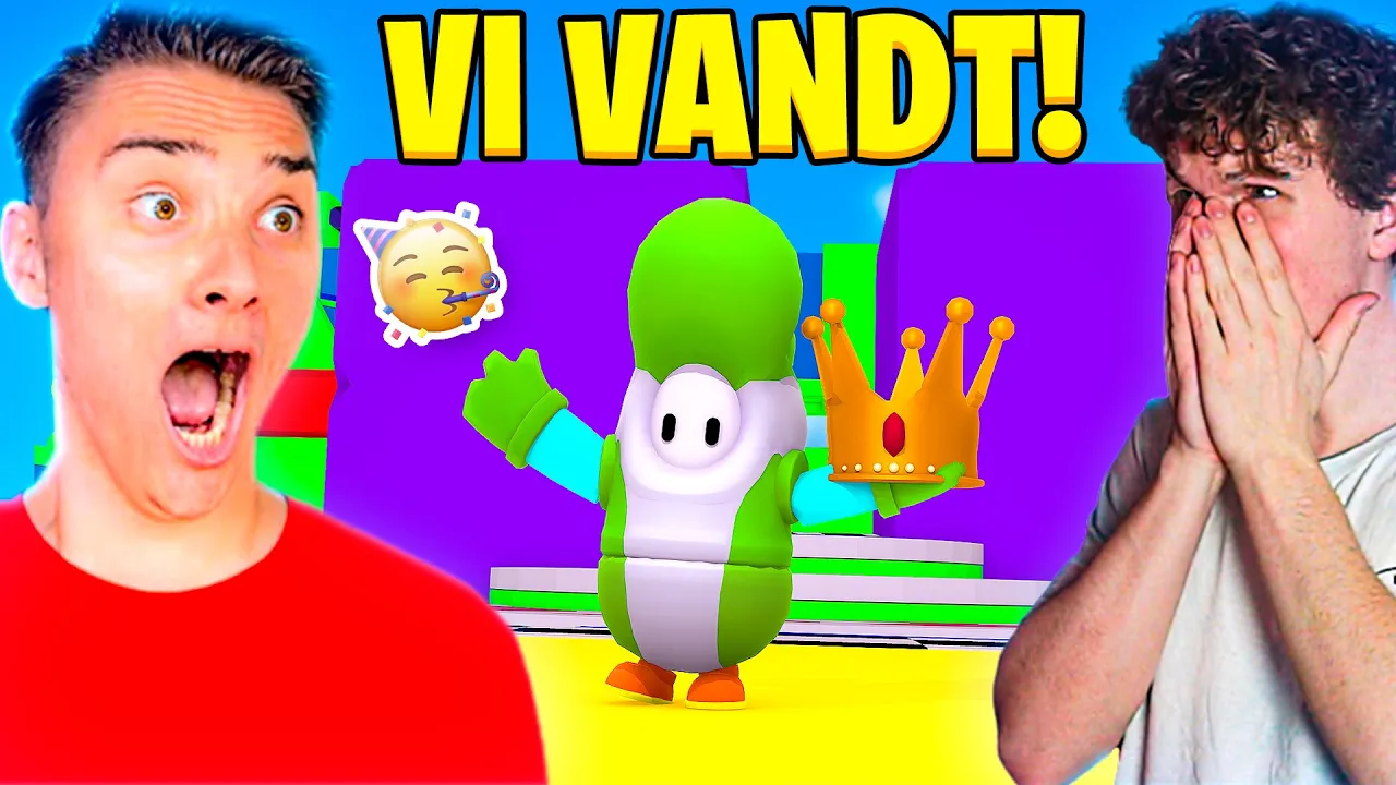 Jeg fik Alexander til at prøve Fall Guys for første gang og VANDT!! - Dansk Fall Guys