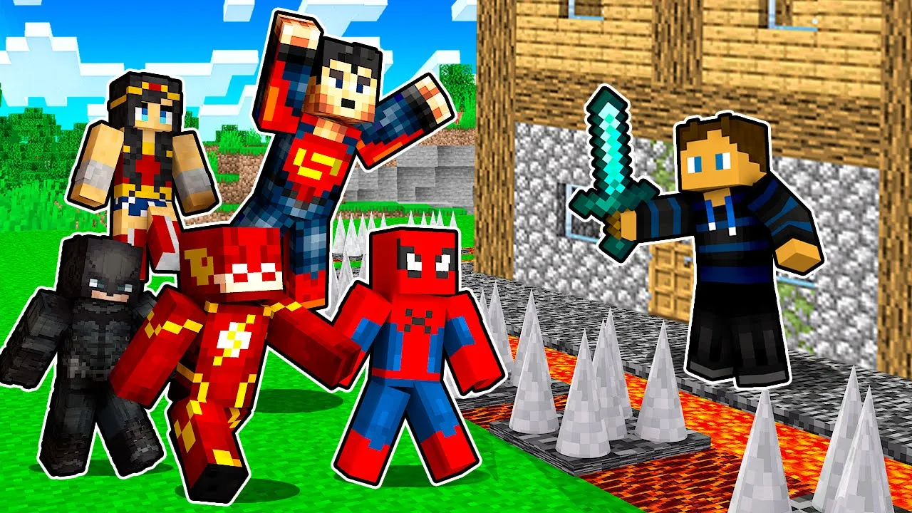 ONDE SUPERHELTE vs SIKRESTE BASE i Minecraft!