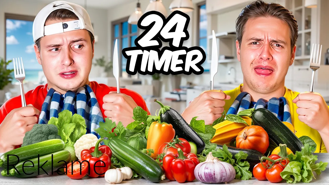 Vi spiser KUN GRØNTSAGER i 24 TIMER!!