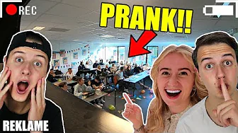 KÆMPE PRANK PÅ GYMNASIEKLASSE!! (Overrasket) Ft. Rebecca Charlotte Dahl