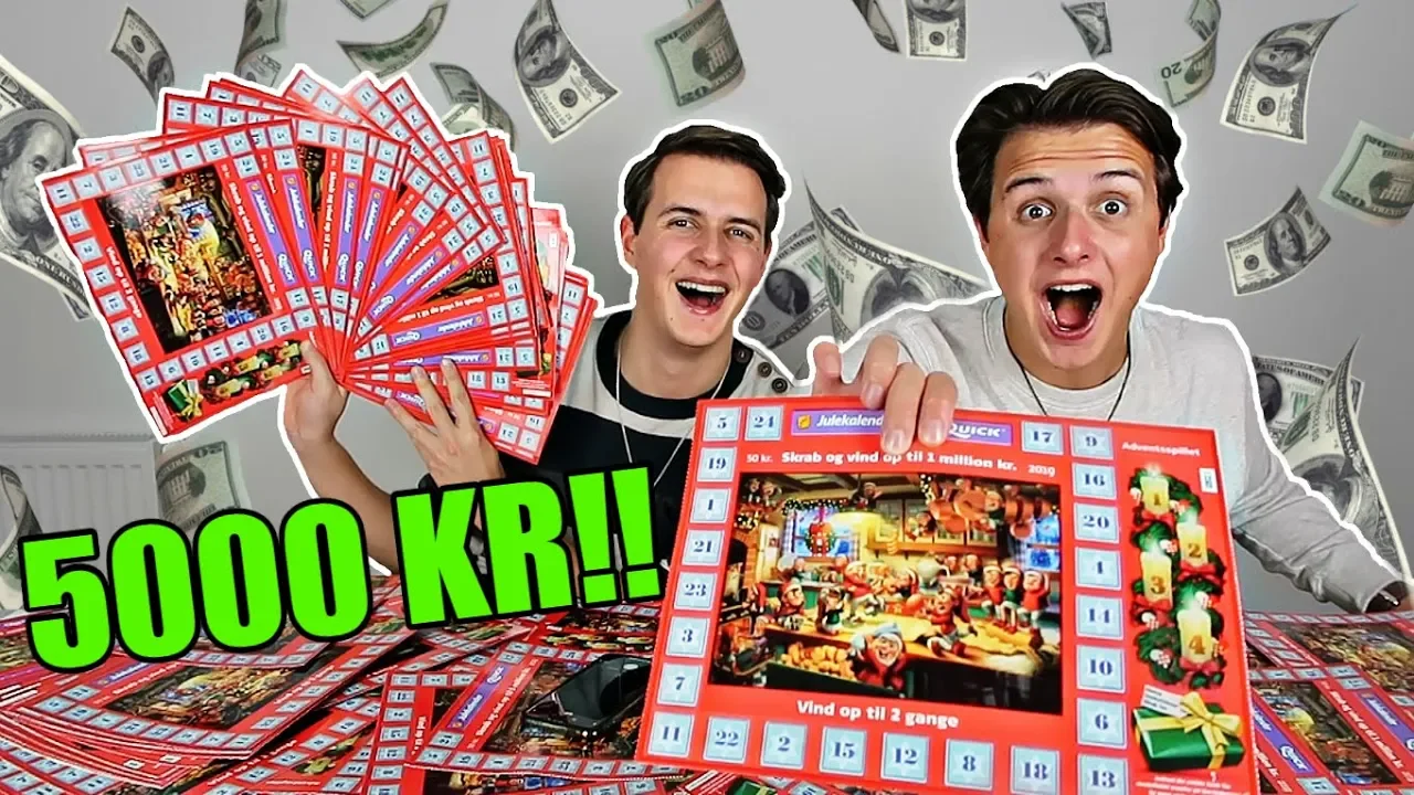 I gætter ALDRIG hvor meget vi VANDT!! (5000 KR Skrabelodder)