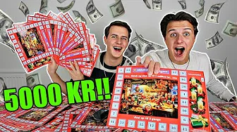 I gætter ALDRIG hvor meget vi VANDT!! (5000 KR Skrabelodder)