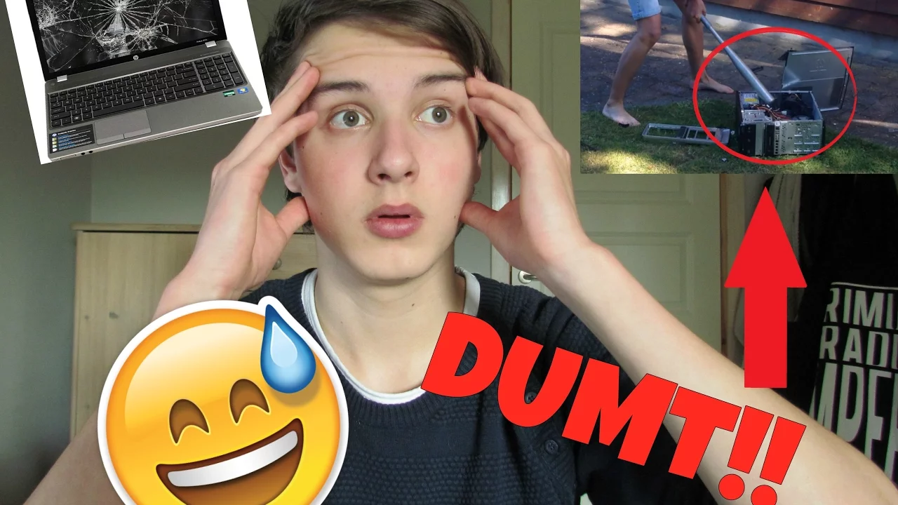 KASTER MIN COMPUTER UD FRA 3 METER! **VIDEO BEVIS** - Det Dummeste Jeg Har Gjort
