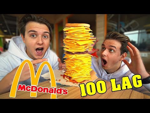 Bestiller cheeseburger med 100 LAG OST!! (MCDONALDS)