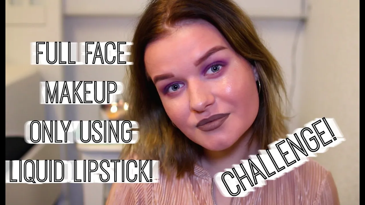 FULL FACE MAKEUP ONLY USING LIQUID LIPSTICK ll Challenge