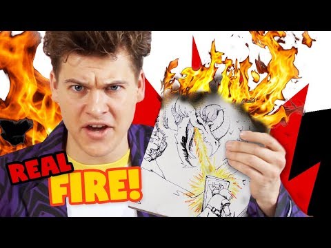 Drawing with FIRE * WARNING: DO THIS AT HOME * & Frixion Pens | HelloRasmus