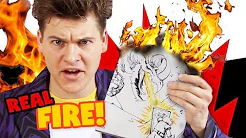 Drawing with FIRE * WARNING: DO THIS AT HOME * & Frixion Pens | HelloRasmus