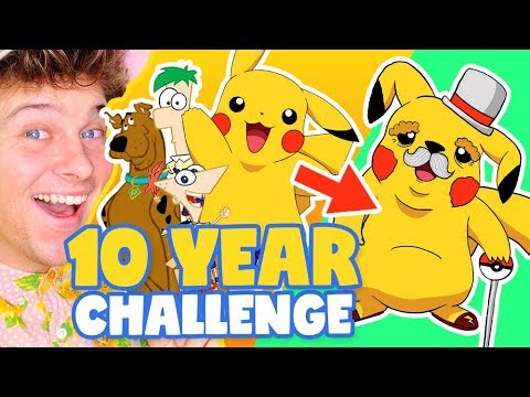 10 Year Challenge - CARTOON VERSION!! Drawing toturial | HelloRasmus
