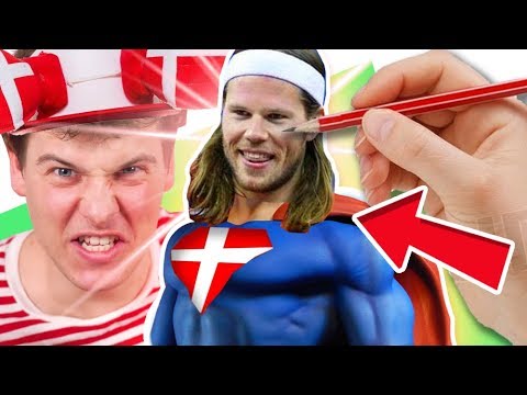 Tegner LANDSHOLDET som SUPERHELTE | HÅNDBOLD VM 2019 | HelloRasmus