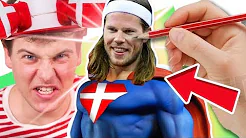 Tegner LANDSHOLDET som SUPERHELTE | HÅNDBOLD VM 2019 | HelloRasmus