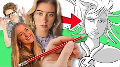 TEGNER YOUTUBERE 3 (Josefine Simone, Rebecca Dahl, Flamesman1) | Lakserytteren