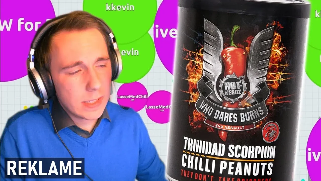 Agario & Trinidad Scorpion Chili Peanuts! | Lasse spiller Agar.io