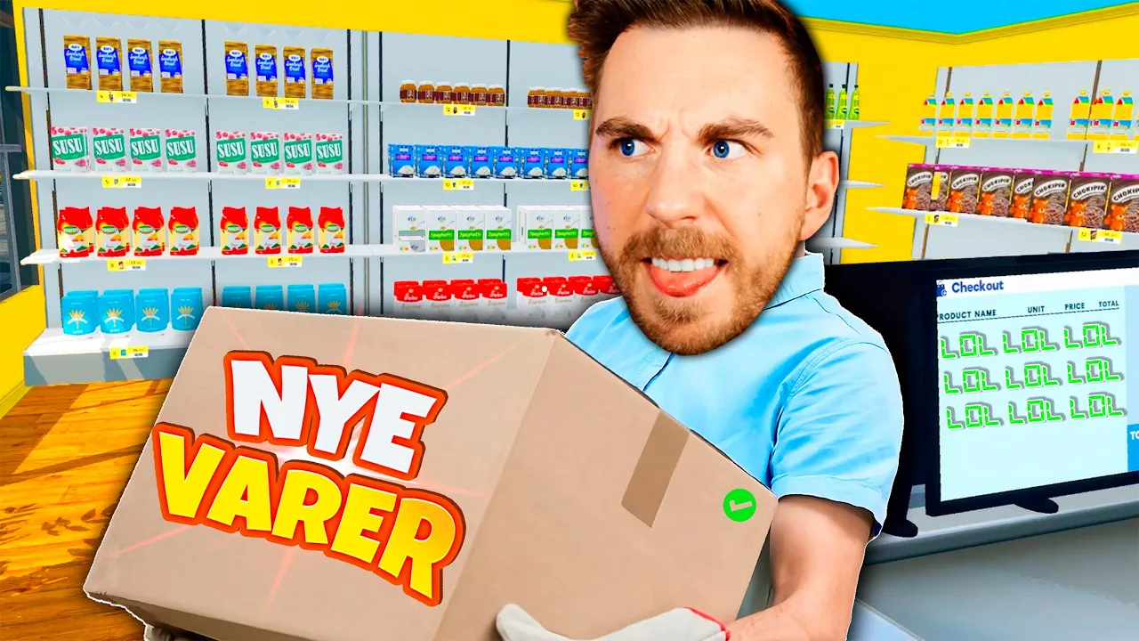 Lasse med KASSEN får LÆKRE VARER i SUPERMARKET SIMULATOR!