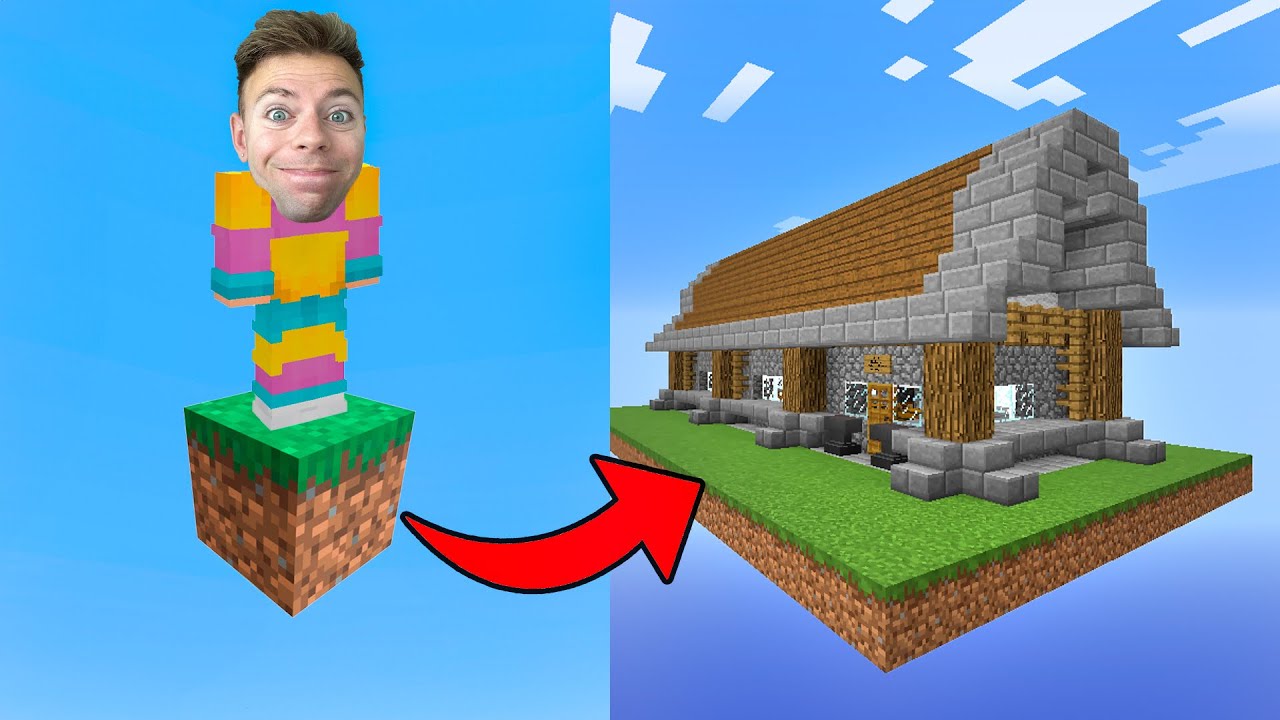 Fra 1 blok til KÆMPE hus i Minecraft