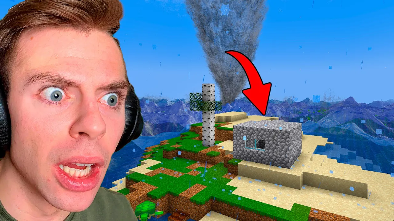 Tornado VS mit hus i Minecraft