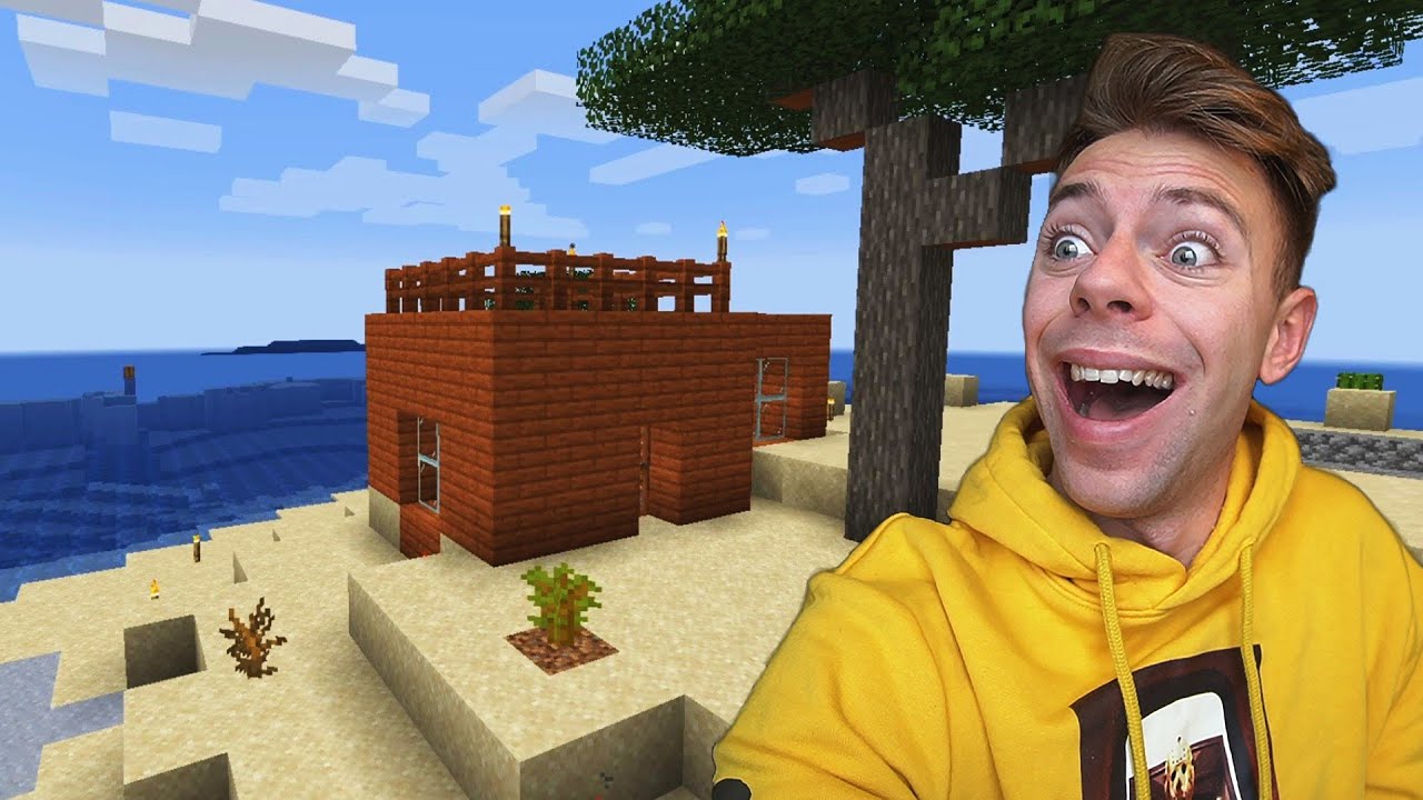 Bygger mikro hus på Øde Ø i Minecraft