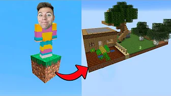 Fra 1 blok til KÆMPE Ø i Minecraft