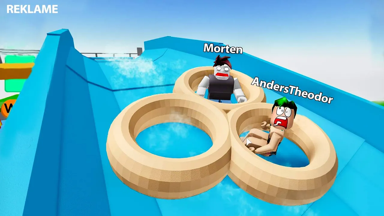 Morten og Anders tager i vandpark i Roblox!