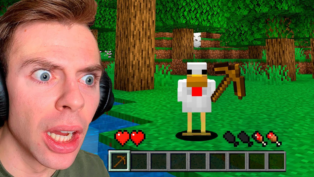Bliver forvandlet til en kylling i Minecraft