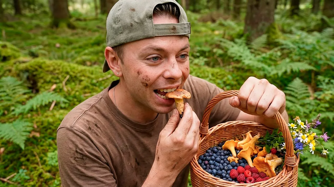 Spiser kun mad fra Skoven en hel dag