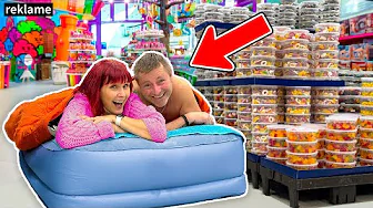 Overnatter i en slikbutik!