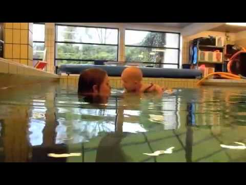 Baby swimming under water