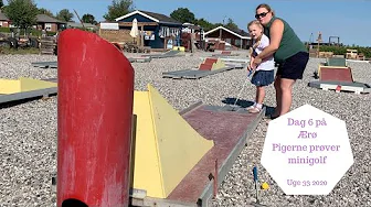 DAG 6 PÅ ÆRØ - PIGERNE PRØVER MINIGOLF FOR FØRSTE GANG - KØERNE MUHER HELT VILDT