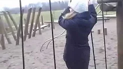 Man walks on spiderweb