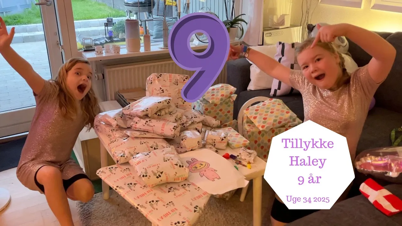 Vækker Haley på hendes 9 års Fødselsdag - Pakker GAVER op