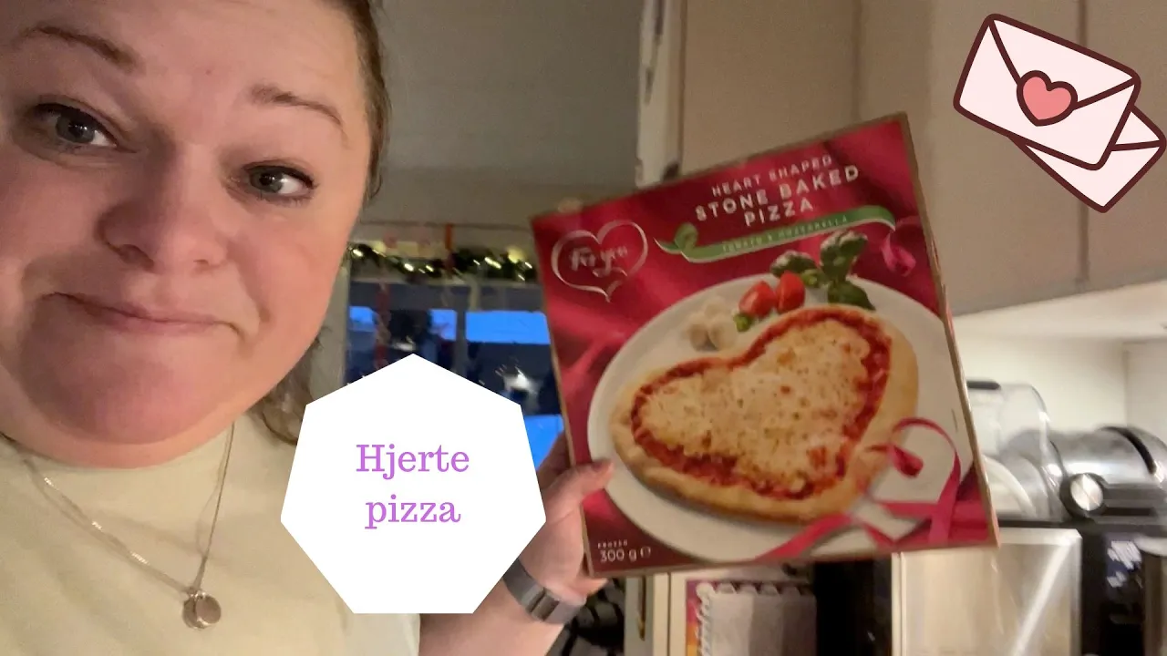 Køber Valentins pizza og laver Valentins dag pynt